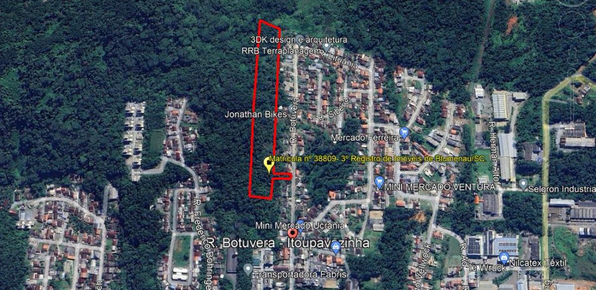 Imóvel 34.937,76m², R. Botuvera, S/N, Itoupavazinha, Blumenau - SC, 89066-360.