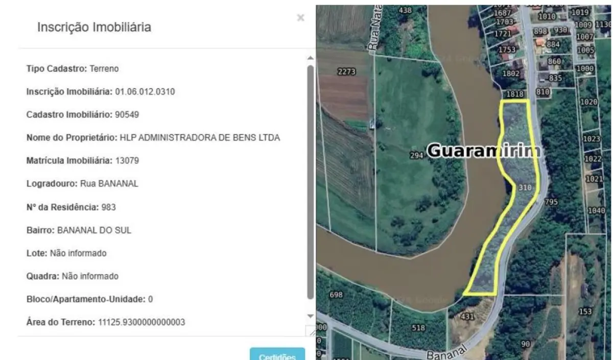 LOTE 003 - Dois imóveis Urbanos, na Estrada do Bananal, Guaramirim/SC.