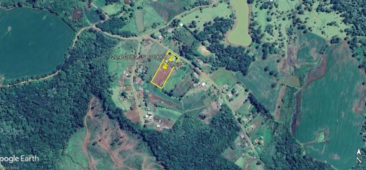 LOTE 0022 - Terreno de  5.145,46 m², localizado na Rua Projetada A, S/Nº, lote n°12 da quadra n°02, Bairro Jangada do Sul em General Carneiro/PR