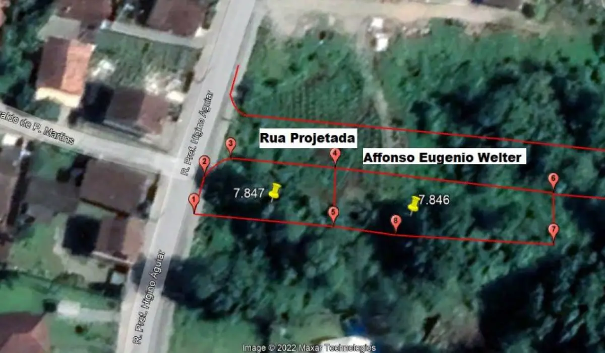 LOTE 006 - Terreno Urbano de 870,00 m2 na Rua Affonso Eugênio Welter, Araquari/SC.