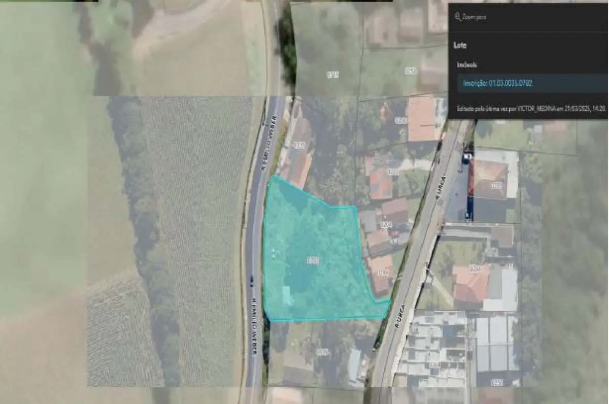 LOTE 031 - Imóvel 732,000 m², localizado na Rua Emílio Weber, S/N, Bairro Colonial, na cidade de São Bento do Sul - SC,