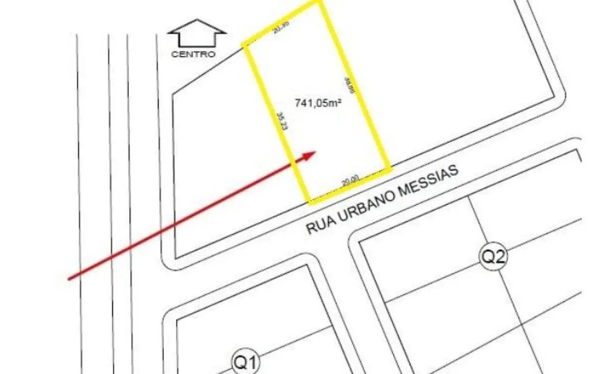LOTE 028 - Imóvel 741,05 m², localizado na Rua Urbano Messias, S/N, Lote nº 01ABC-2, Lagoa em Irati/PR,