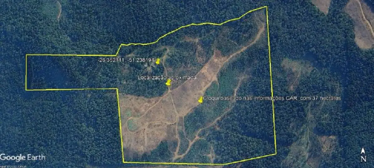 LOTE 033 - Terreno 13,31 ha, localizado na Colônia Nova Galícia, s/n, na Zona Rural de Porto União/SC.