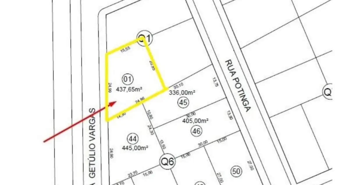 LOTE 029 - Imóvel de 437,65 m², localizado na Avenida Presidente Getúlio Vargas, S/N, Lote nº 01, Quadra 01 do Loteamento Bom Jesus, Lagoa em Irati/PR,