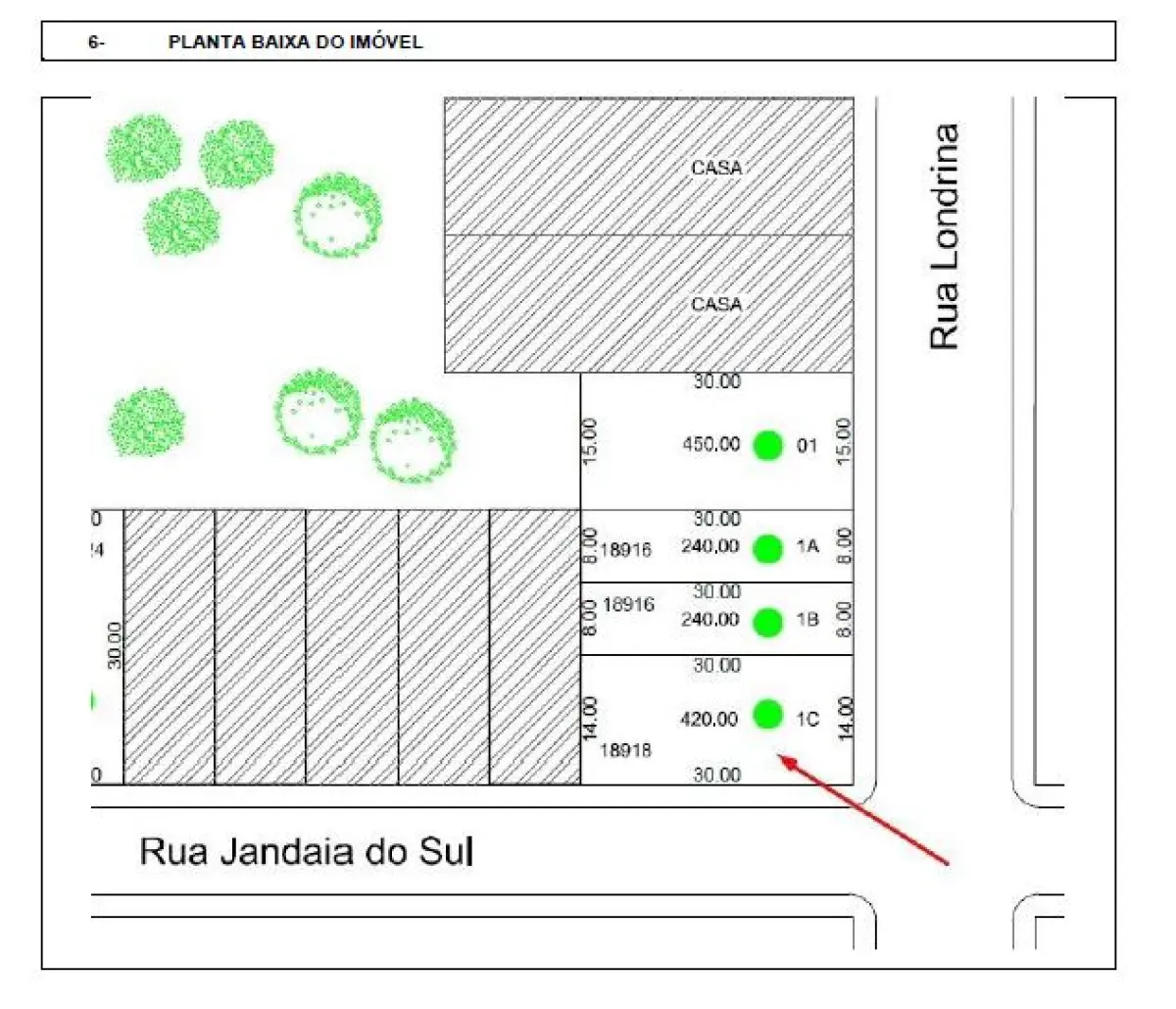 LOTE 004 - Terreno de 420,00 m², na Rua Jandaia do Sul esquina com Rua Londrina, S/N, Lagoa em Irati/PR