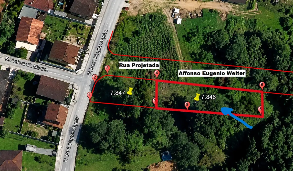 LOTE 003 - Terreno Urbano de 870,00 m2 na Rua Affonso Eugênio Welter, Araquari/SC.