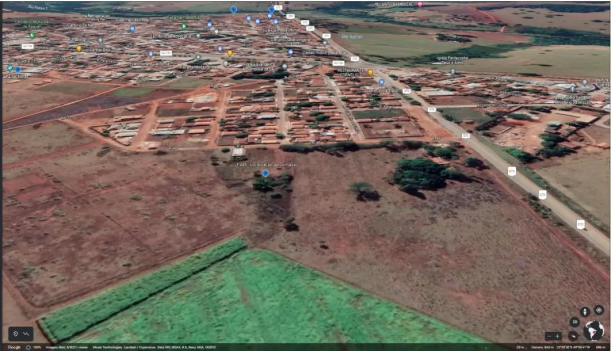 LOTE 005 - Terreno 393,50m²,  na RUA 50, esquina com a rua 43, S/N, Lote n° 07 da Qd 61, Loteamento São Sebastião, em Itaguari/GO,