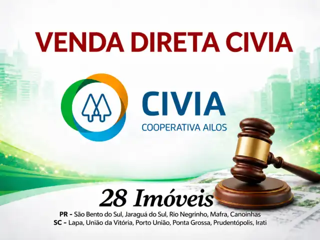 Venda direta Civia- Imóveis na Região de Santa Catarina e Paraná.