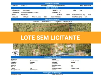 LOTE 001 - Imóvel de 11.640,40m², Cento II Alto de Mafra,  MAfra/SC.