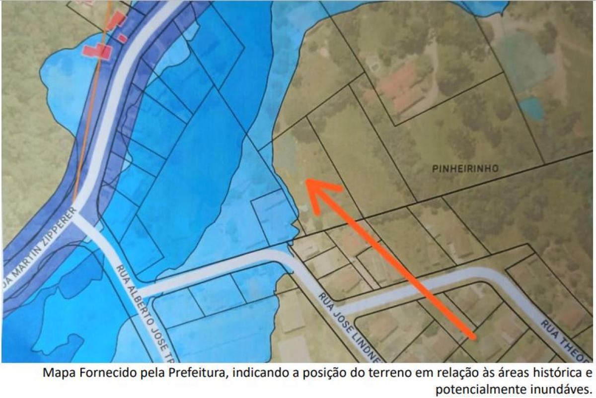 Terreno urbano de 2.249,43m² , bairro Pinheirinho,  Rio Negrinho/SC