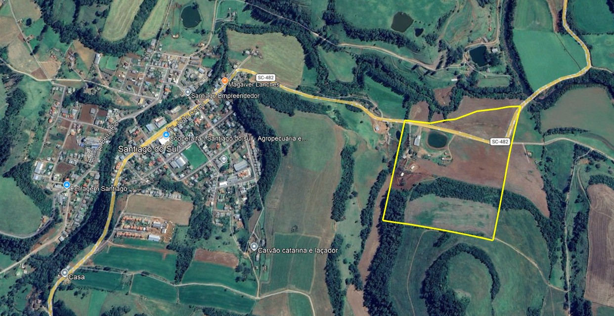 Leilão- Vara Única Quilombo- 1 ª praça- Parte do lote rural nº 10, da Fazenda Saudades, 210.000,00m², na cidade de Santiago do Sul/SC