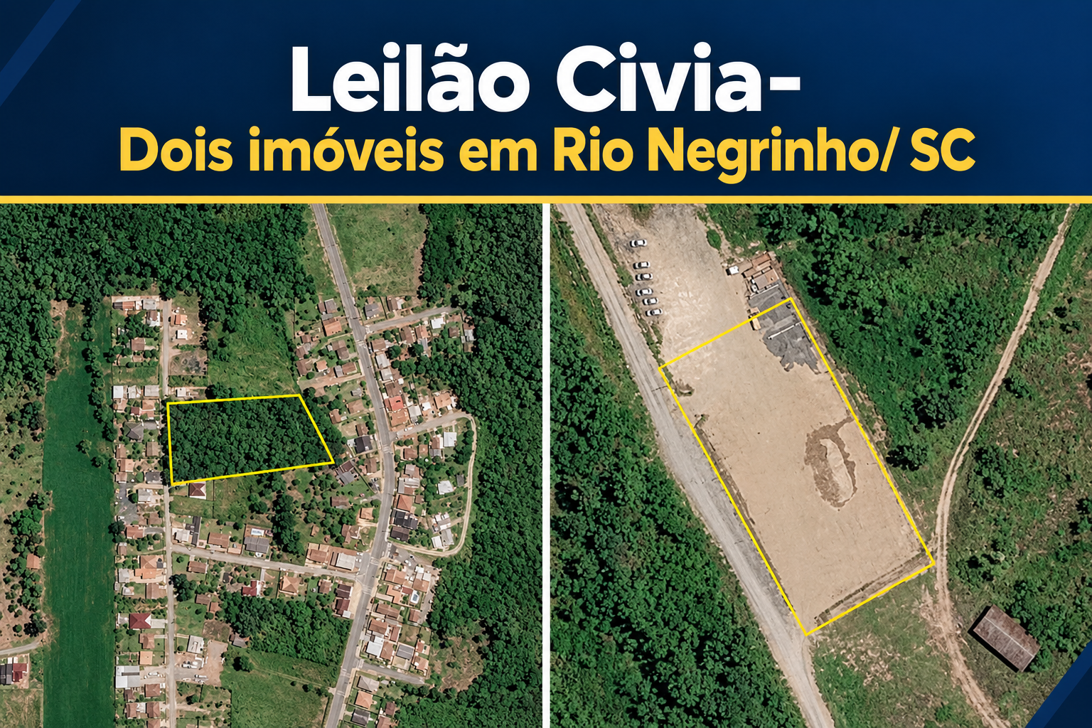 Leilão Civia- 1ª Praça- Dois imóveis em Rio Negrinho/Sc.